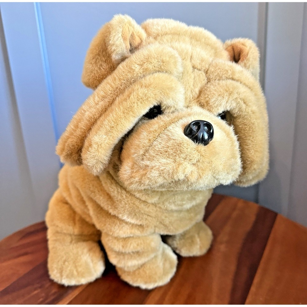 A&A Plush Aurora Shar Pei Dog Puppy 1992  Vintage Stuffed‎ Animal Wrinkled 12"